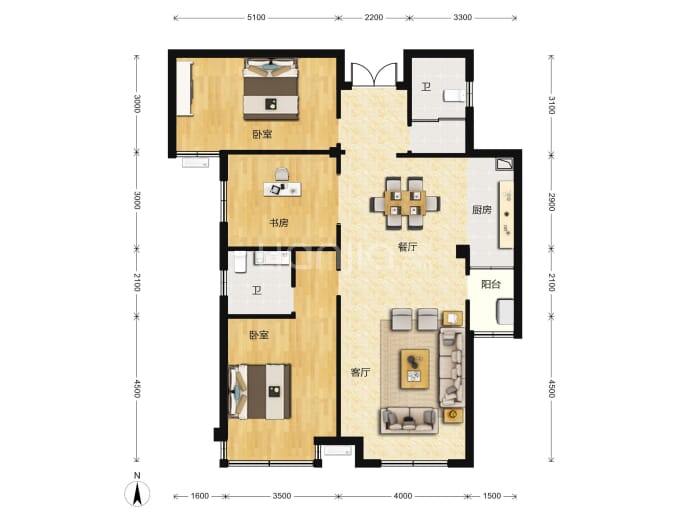 朝阳公馆--建面 110.35m²