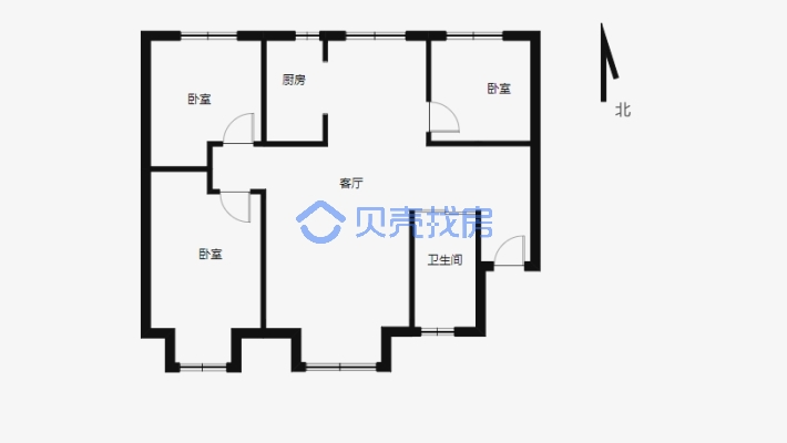 溪语原筑 3室2厅 98.48平米-户型图