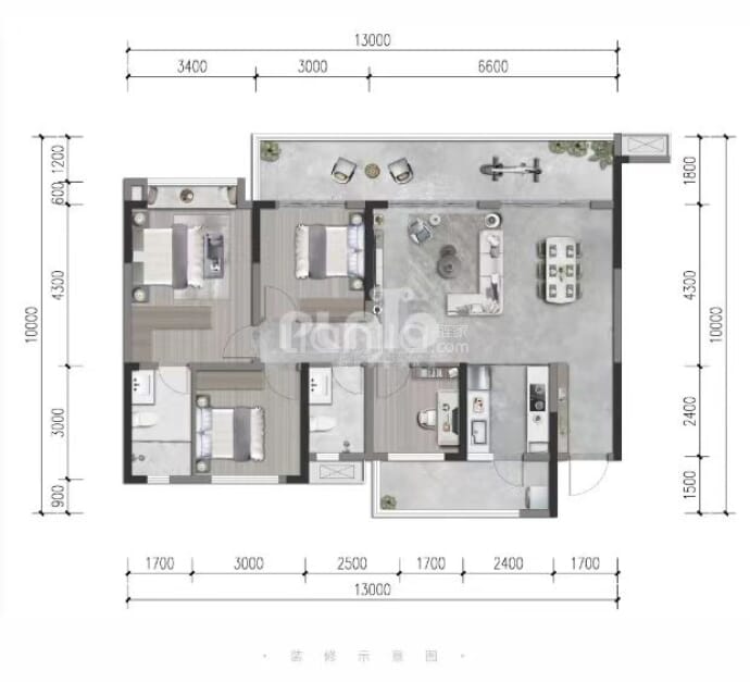 正黄翡翠堂--建面 129m²