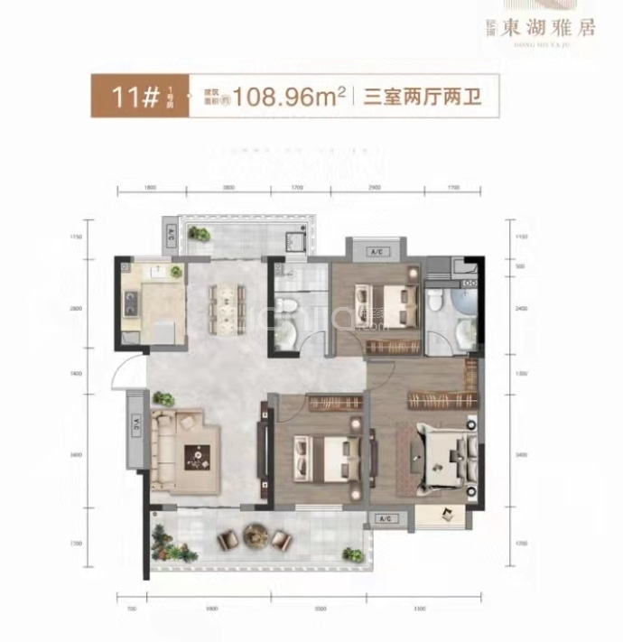 银河东湖雅居--建面 108.96m²