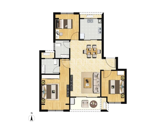 和居蓝城桂语汀澜--建面 89m²