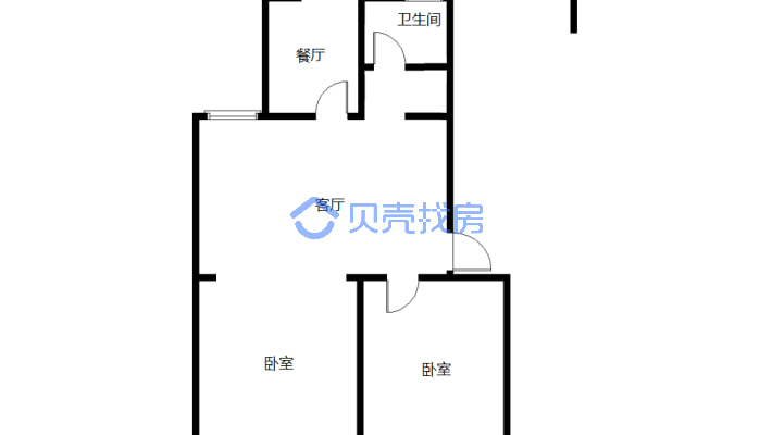 新华小区(红山区) 2室2厅 南 北-户型图