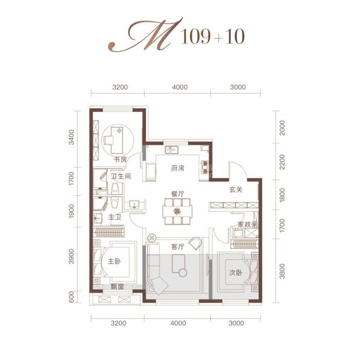 汇龙云景拾里二期--建面 109m²