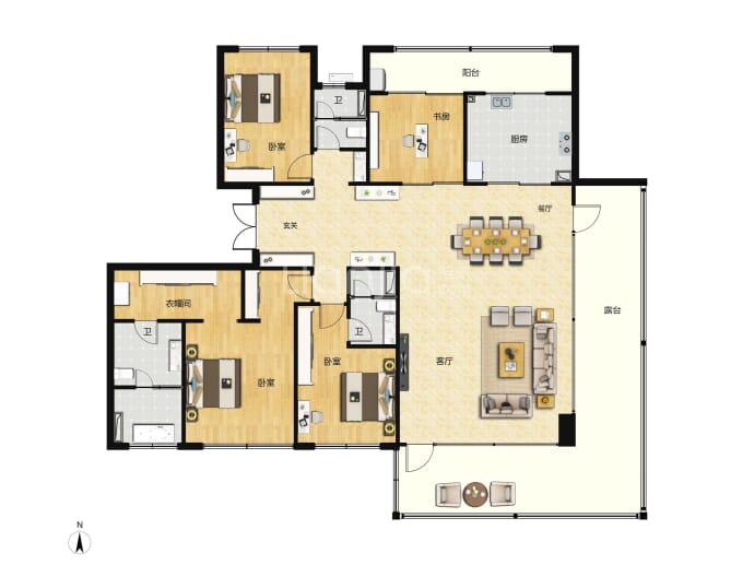 正弘序4室2厅3卫户型图