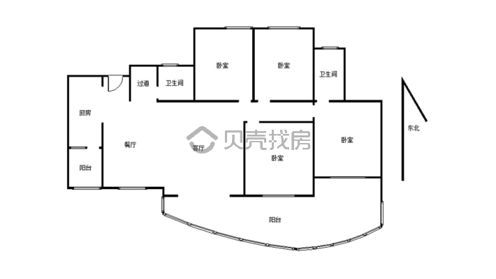 金宏·碧海叠院 3室2厅 东南 南-户型图
