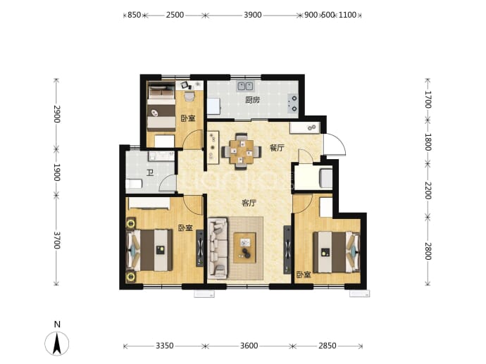 保利时代--建面 86m²