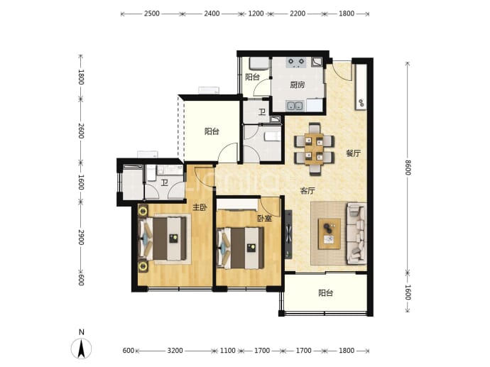 美的龙光玖悦台--建面 89m²