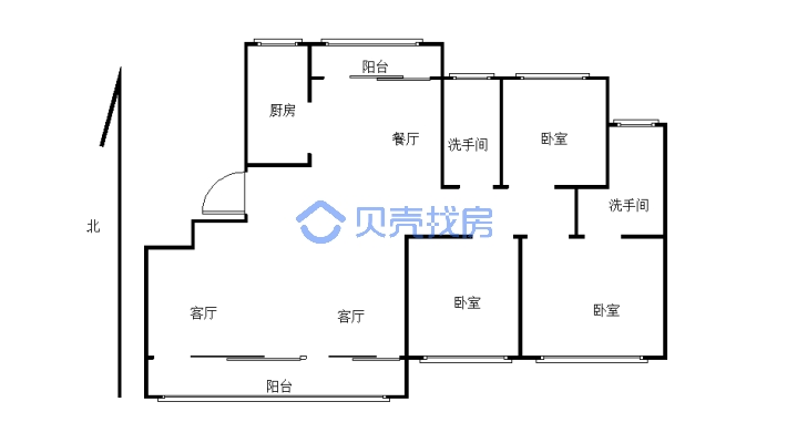 淮阳建业新筑 3室2厅 南-户型图