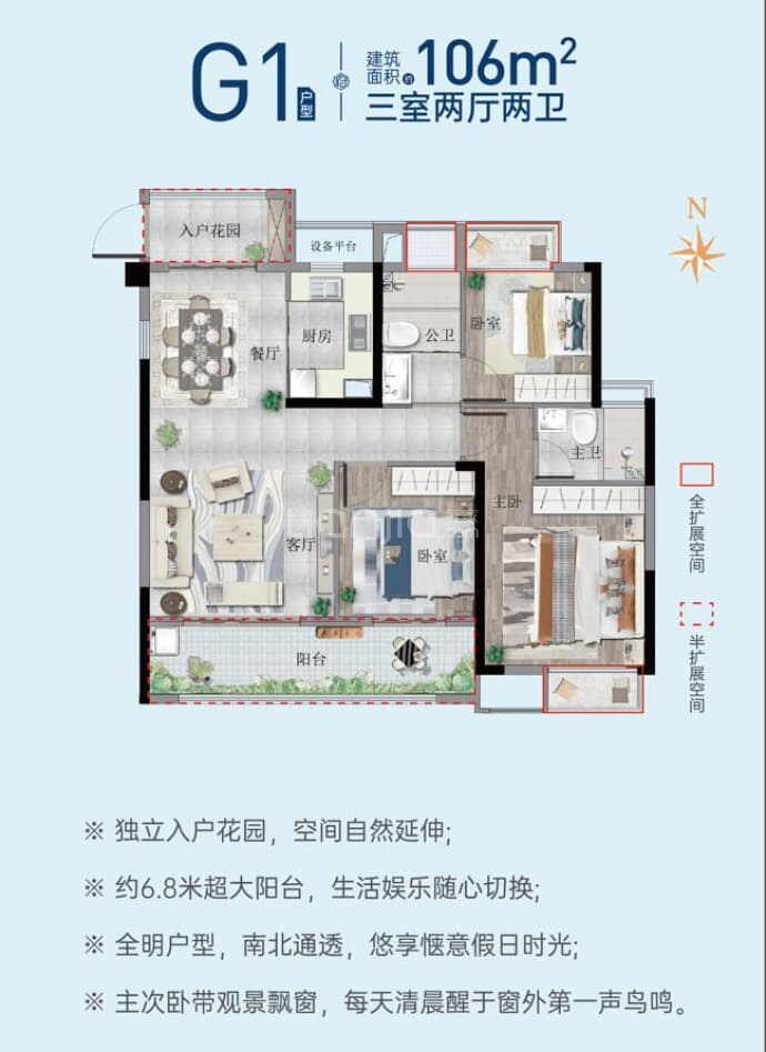 晶科江畔学府--建面 106m²