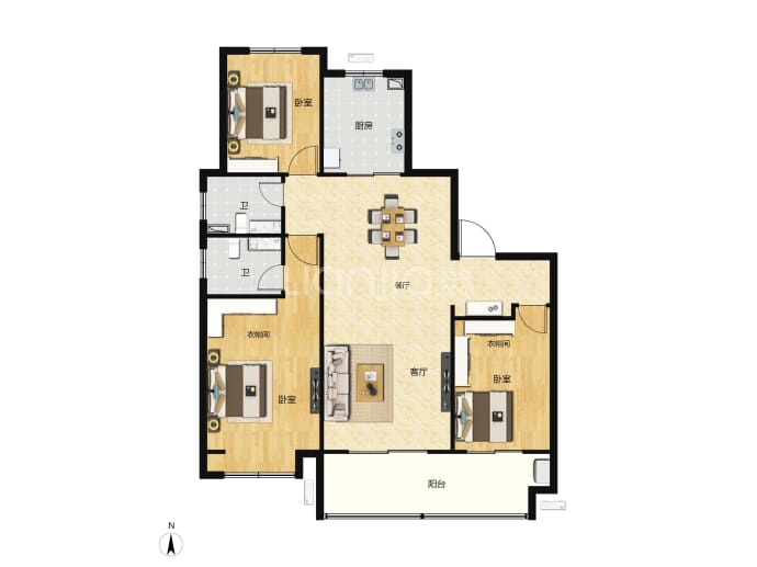 阜丰观澜郡--建面 135m²