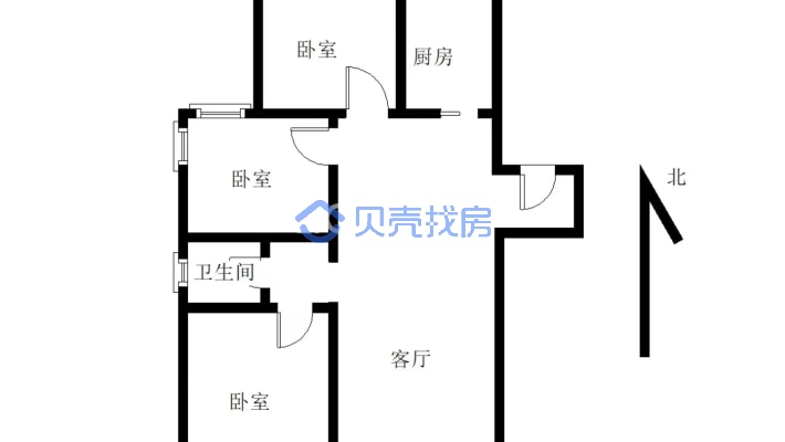 恒基·科海明珠二期 3室2厅 南 北-户型图