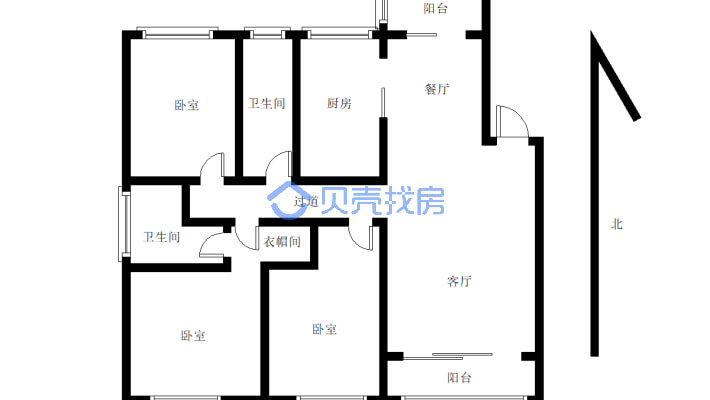 银苑小区：中间楼层，普通装修。三房，拎包入住-户型图