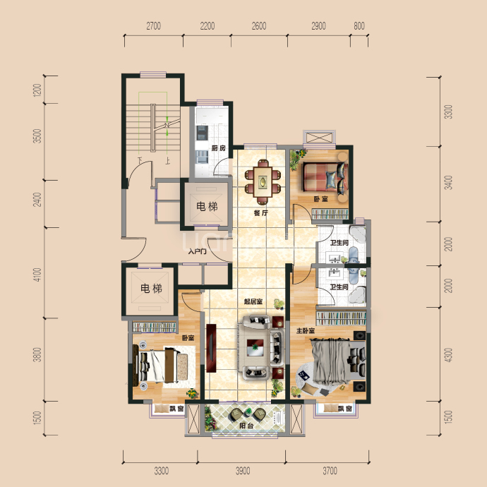 御福苑--建面 135m²