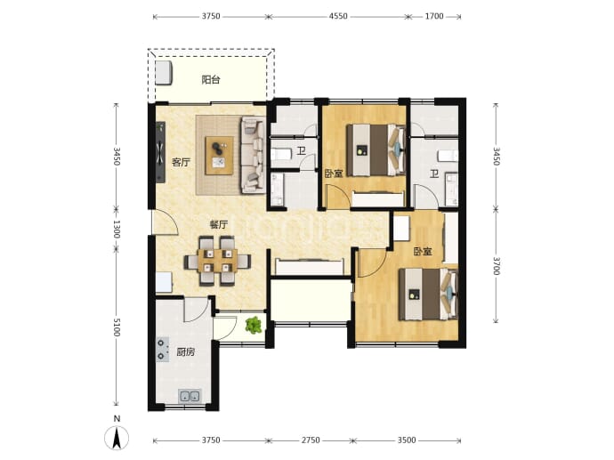 翠园华府--建面 108m²