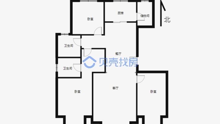 北京路 电梯花涧洋房 精装修 南北通透 带私家门厅-户型图