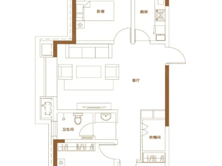 大唐华府3室2厅1卫户型图