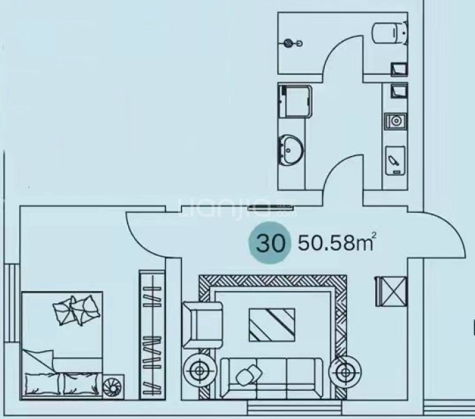 龙腾--建面 50.58m²