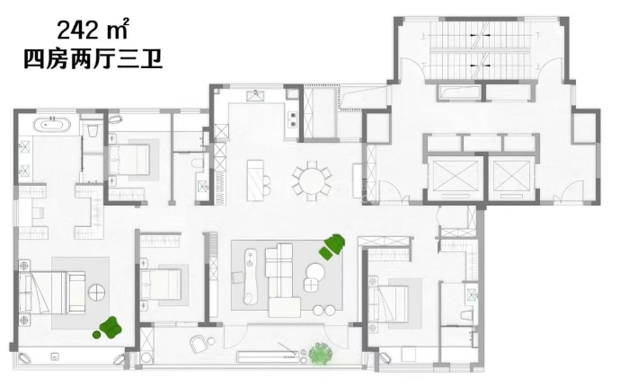 狮山金茂府--建面 242m²