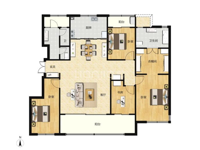 建业泰和府4室2厅2卫户型图