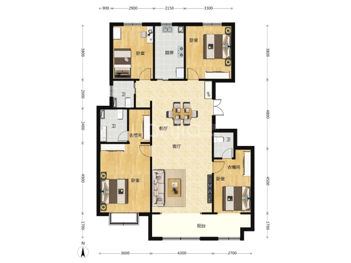 新汇·学府壹号--建面 154m²