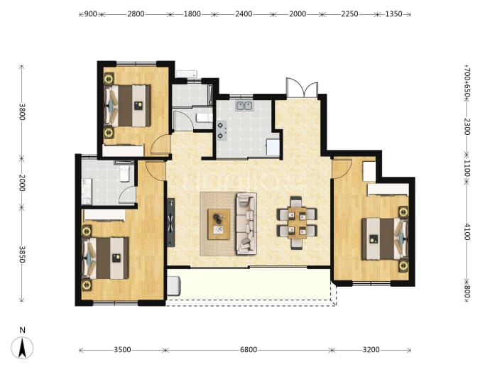 保利创展国宾和煦--建面 113m²