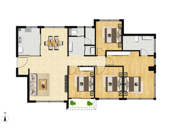 建发书香五缘4室2厅2卫户型图