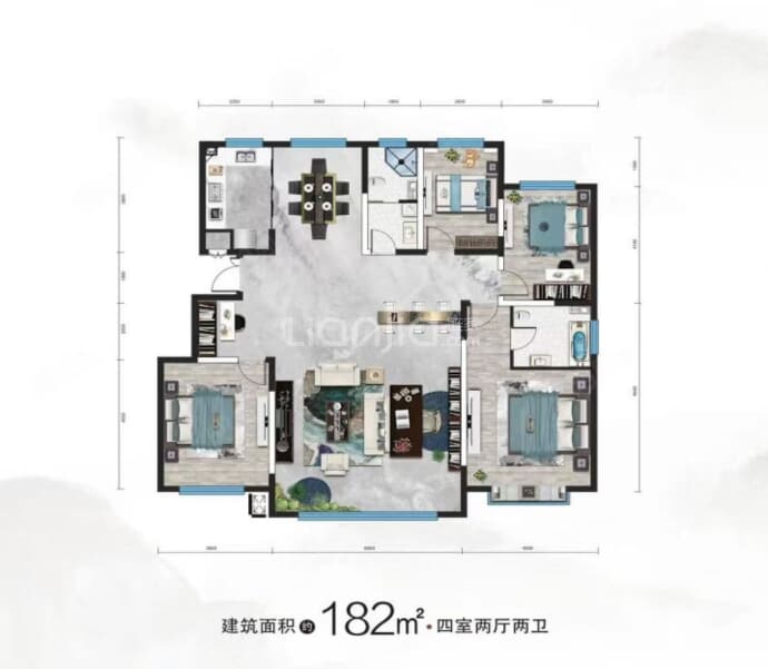 丽水湾4室2厅2卫户型图