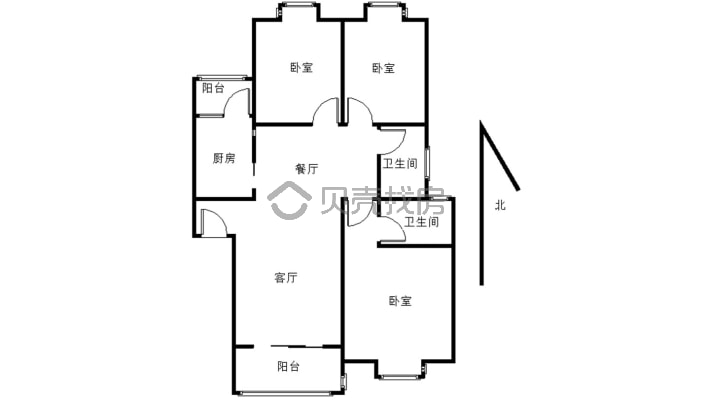 户型格局方正，带大阳台，适合居住-户型图