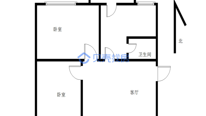 昌虹小区 2室2厅 东南-户型图
