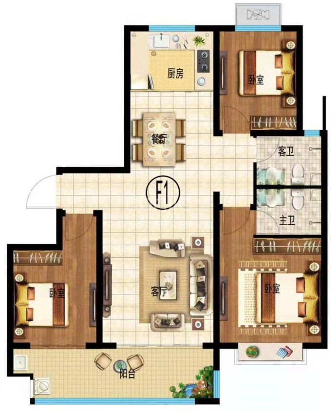 桂花四季--建面 132m²