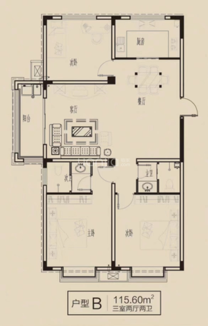 玲珑佳苑--建面 115.6m²