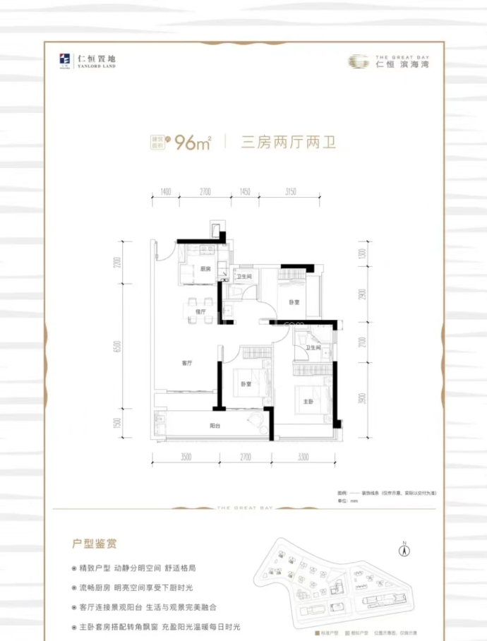 仁恒滨海湾一期--建面 96m²