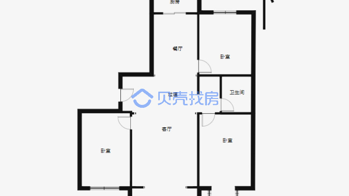 此房满五唯一，户型方正，配套设施齐全，出行方便-户型图