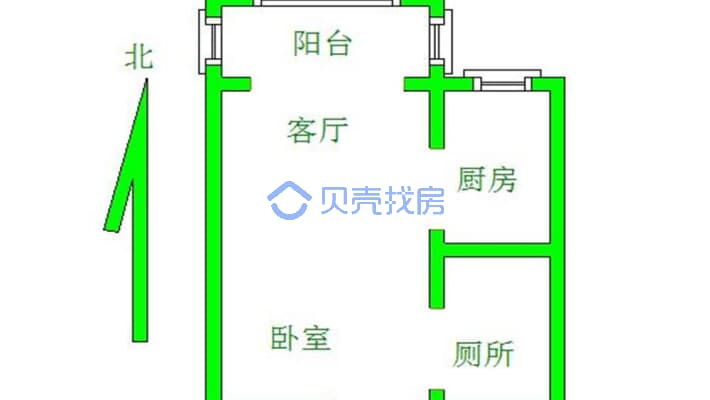 仁和公寓 1室1厅 北-户型图