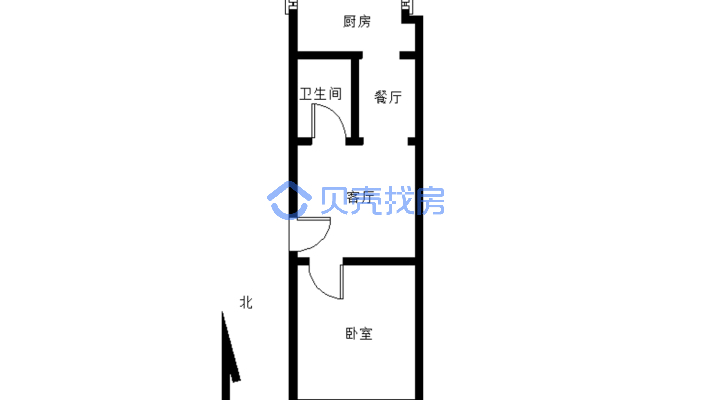 松山区兴华小区 一室一厅简单装修 适合过度-户型图