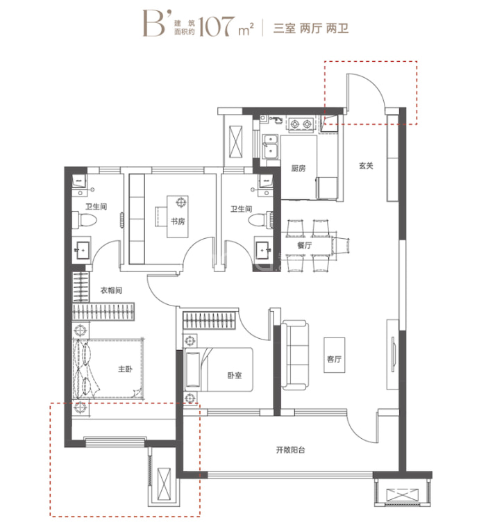 中铁诺德青樾湾--建面 107m²