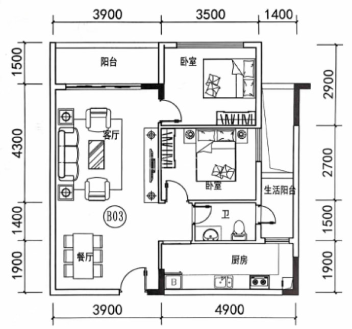 天悦名苑--建面 85.25m²