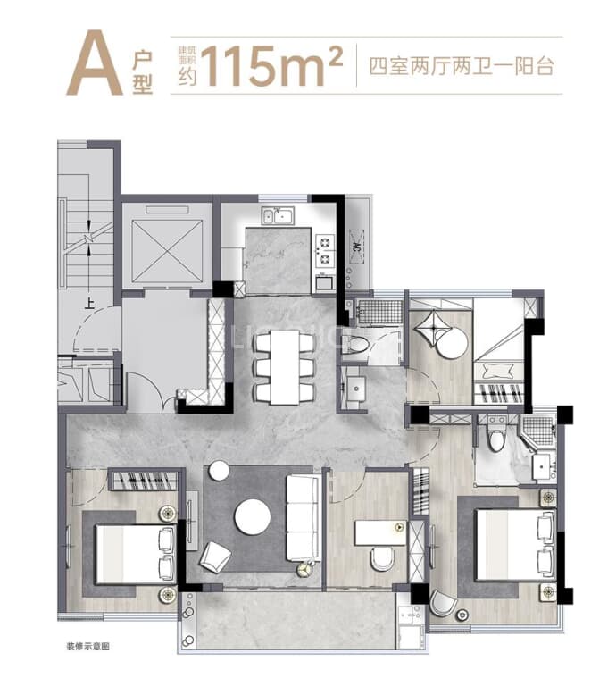 建总江南尚璟--建面 115m²