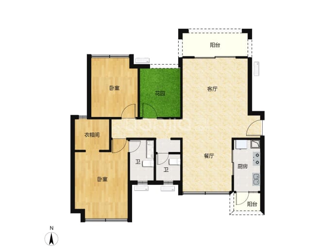 鸿安花园--建面 105m²