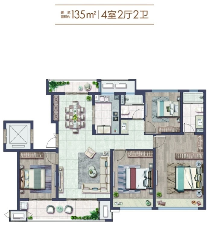 星尚禧樾府--建面 135m²