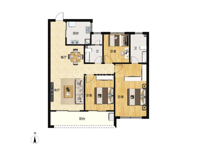 首开第五大道--建面 109m²