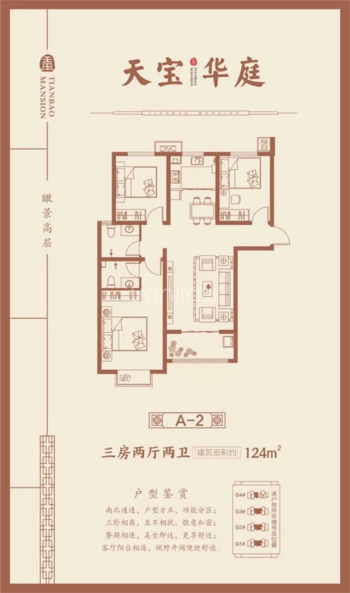 天宝华庭--建面 124m²