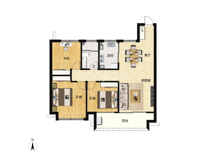 中远·白鹿汀洲--建面 105.47m²