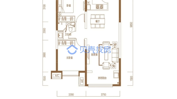 离十二中一站，单身公寓，2008年地暖房，四楼，有产证-户型图