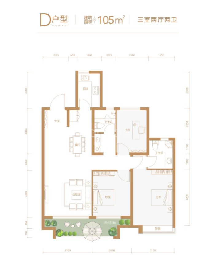 鹏渤天著玖璋台--建面 105m²