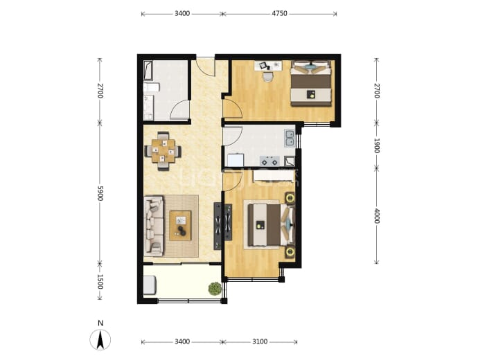 云麓湾--建面 83.8m²