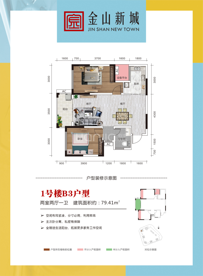 金山新城--建面 79.41m²