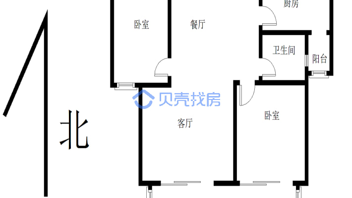 中悦大两居，户型好 随时看房 诚心出售-户型图