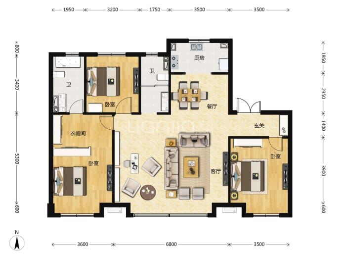 碧桂园时代之光--建面 139m²