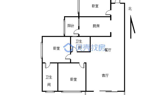 阳光印江山 3室2厅 东南-户型图